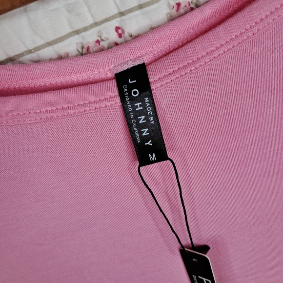 Johnny Premium Tunic Top‎ Dolman Sleeve V Neck Pink Comfy Casual Size M - Picture 7 of 9